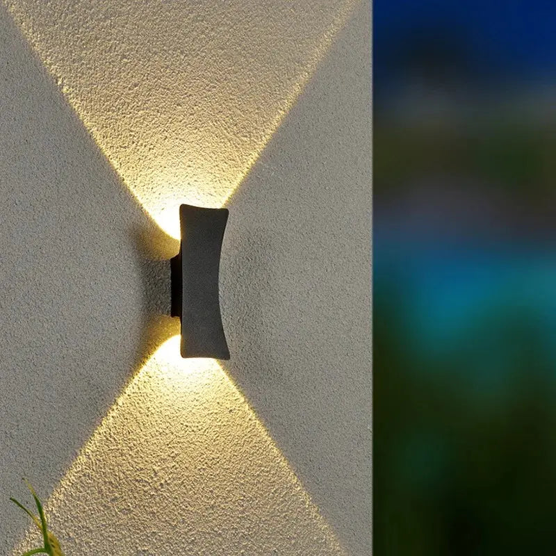 Applique murale LED intérieure et extérieure IP65 en aluminium noir, éclairage haut et bas – RIVA | Lumylys
