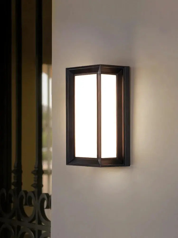 Applique murale extérieure rectangulaire LED IP65 en aluminium noir – CUBO | Lumylys