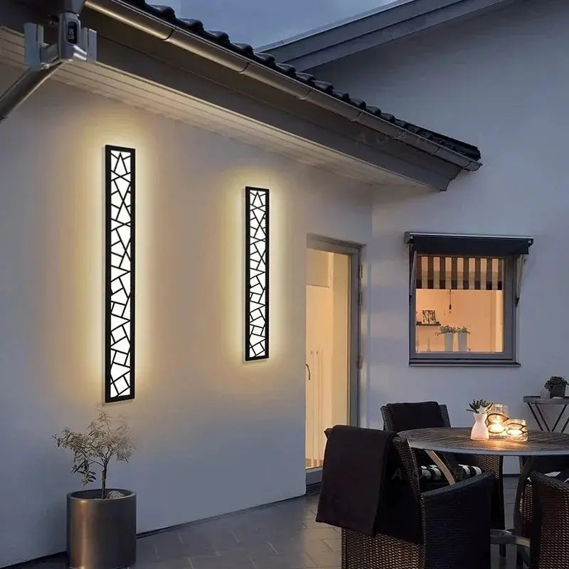 Applique murale extérieure verticale LED IP65 en aluminium noir – VERONA | Lumylys