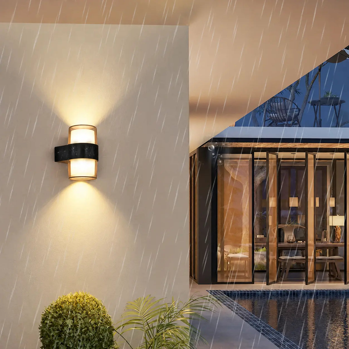 Applique murale extérieure ovale LED IP65 en aluminium, éclairage décoratif – ELLIA | Lumylys