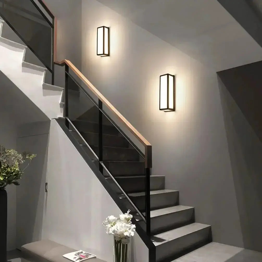 Applique murale extérieure rectangulaire LED IP65 en aluminium noir – CUBO | Lumylys