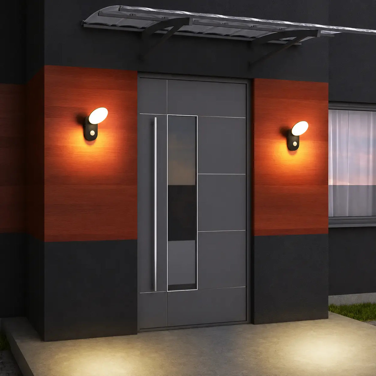 Applique murale extérieure orientable LED IP65 en aluminium avec détecteur de mouvement – GIRA | Lumylys