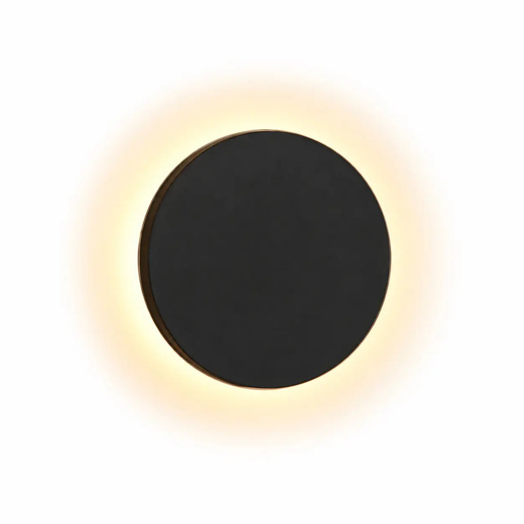 Applique murale extérieure ronde LED IP65 en aluminium noir mat – CIRCA | Lumylys