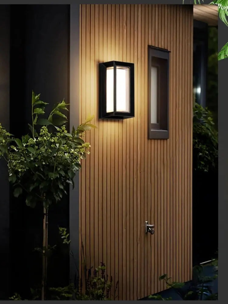 Applique murale extérieure rectangulaire LED IP65 en aluminium noir – CUBO | Lumylys