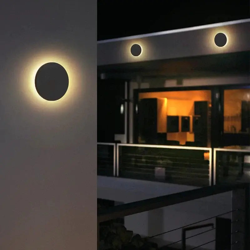 Applique murale extérieure ronde LED IP65 en aluminium noir mat – CIRCA | Lumylys